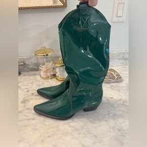Green Patent Leather Cowboy Boots
